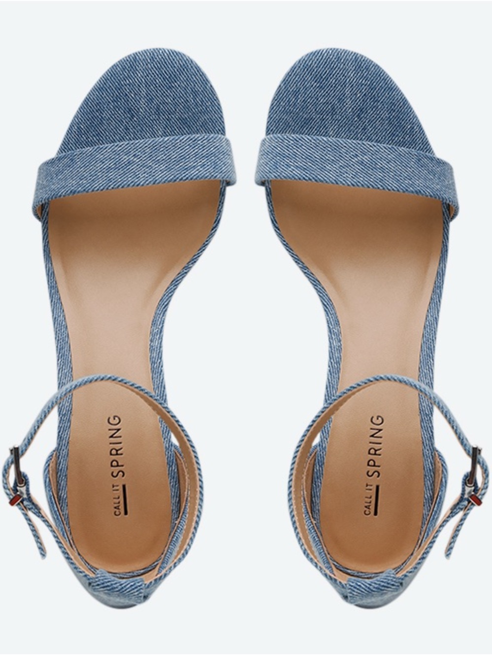 Call It Spring Light Blue Denim Open-Toe Ankle-Strap Sandals